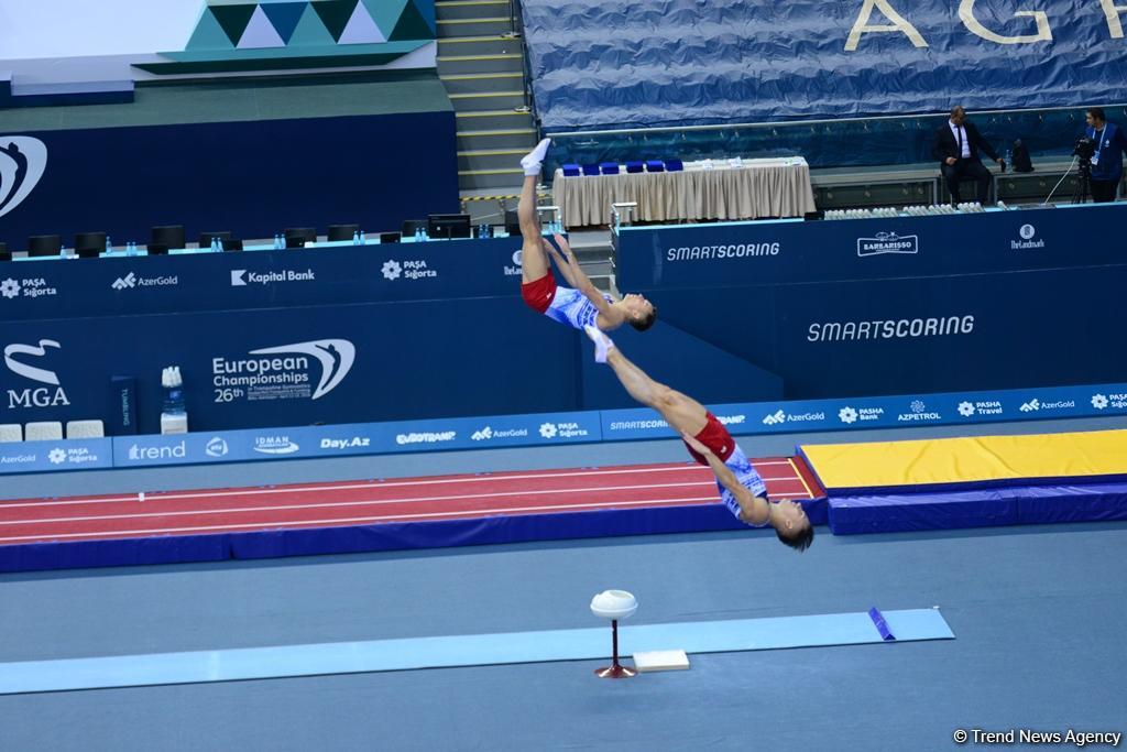 Azerbaijani gymnasts became first in synchronous jumping on trampoline at World Cup in Switzerland