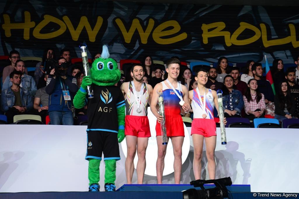 Awards presented to winners of 26th European gymnastics championship in Baku