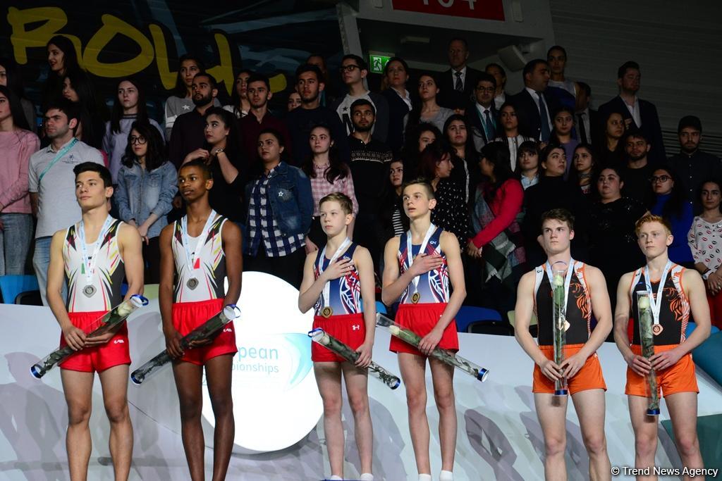 Awards presented to winners of 26th European gymnastics championship in Baku