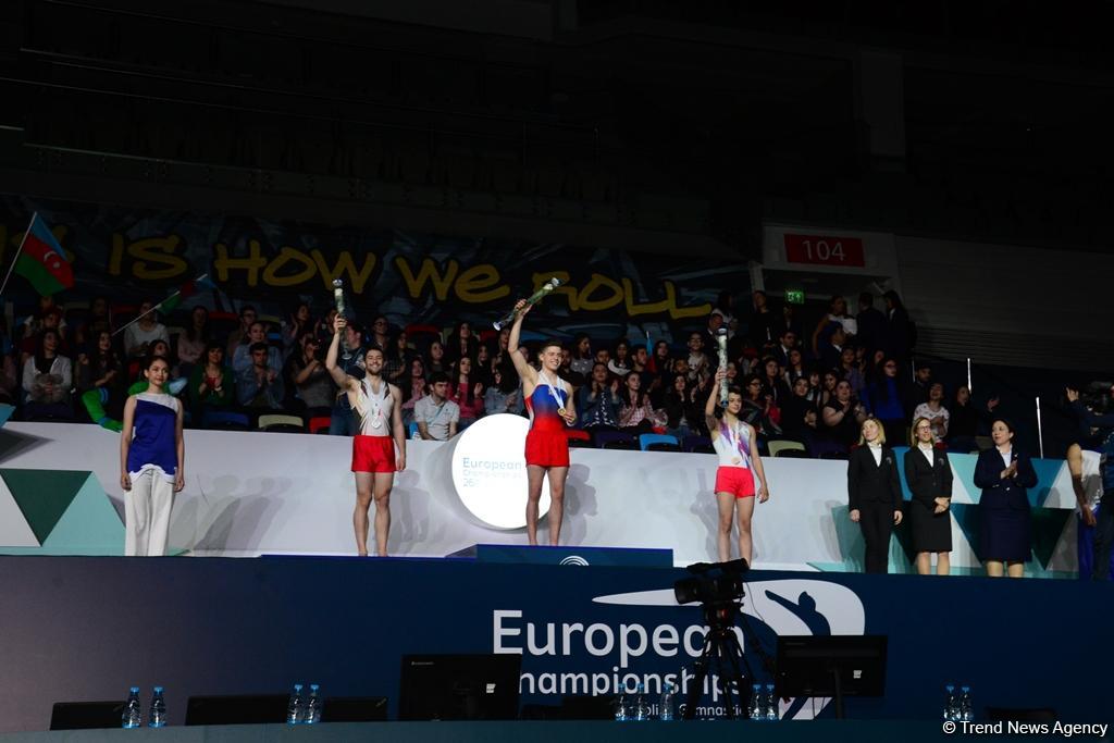 Awards presented to winners of 26th European gymnastics championship in Baku