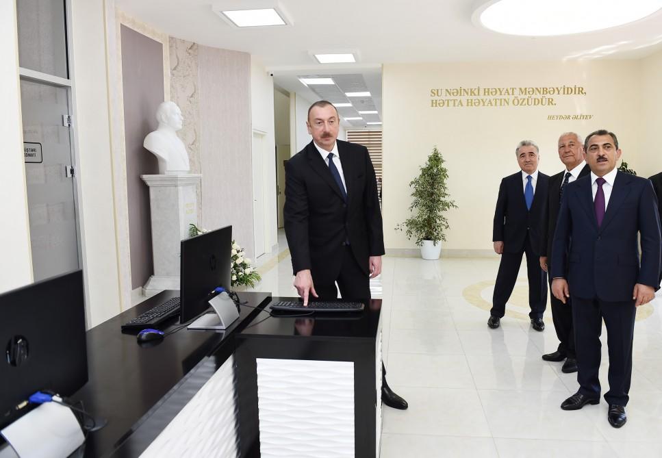 President Aliyev attends ceremony to launch drinking water supply system in Khacmaz (PHOTO)