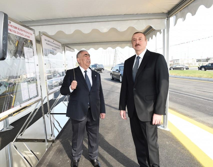 President Aliyev inaugurates multi-level road junction, passage to Heydar Aliyev Avenue (PHOTO)