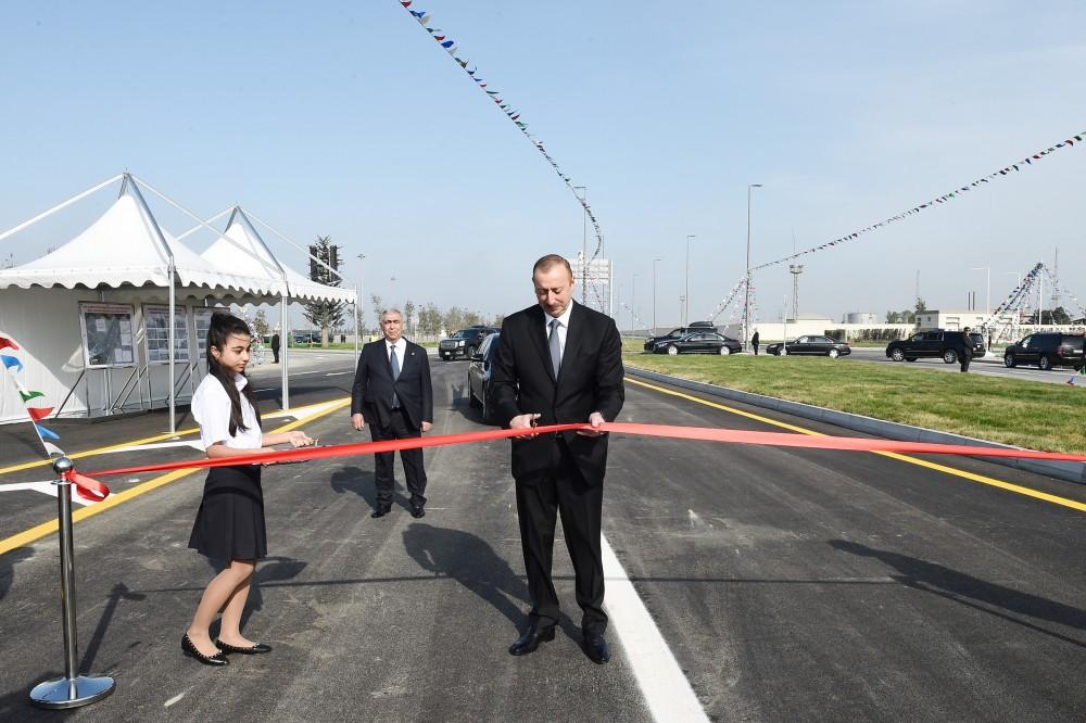 President Aliyev inaugurates multi-level road junction, passage to Heydar Aliyev Avenue (PHOTO)
