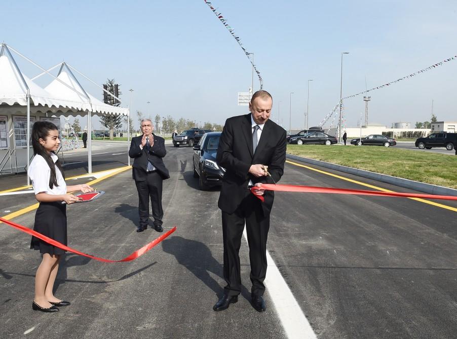 President Aliyev inaugurates multi-level road junction, passage to Heydar Aliyev Avenue (PHOTO)