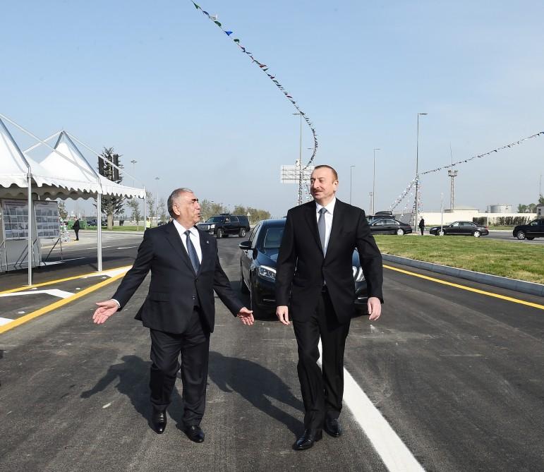 President Aliyev inaugurates multi-level road junction, passage to Heydar Aliyev Avenue (PHOTO)