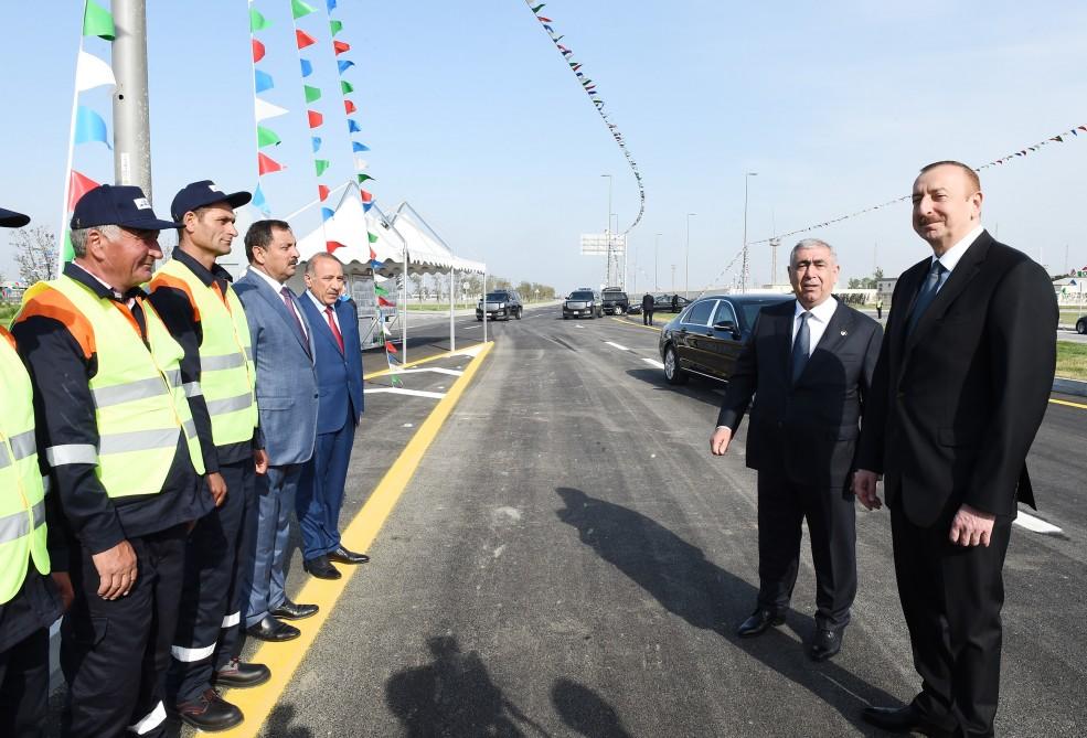President Aliyev inaugurates multi-level road junction, passage to Heydar Aliyev Avenue (PHOTO)