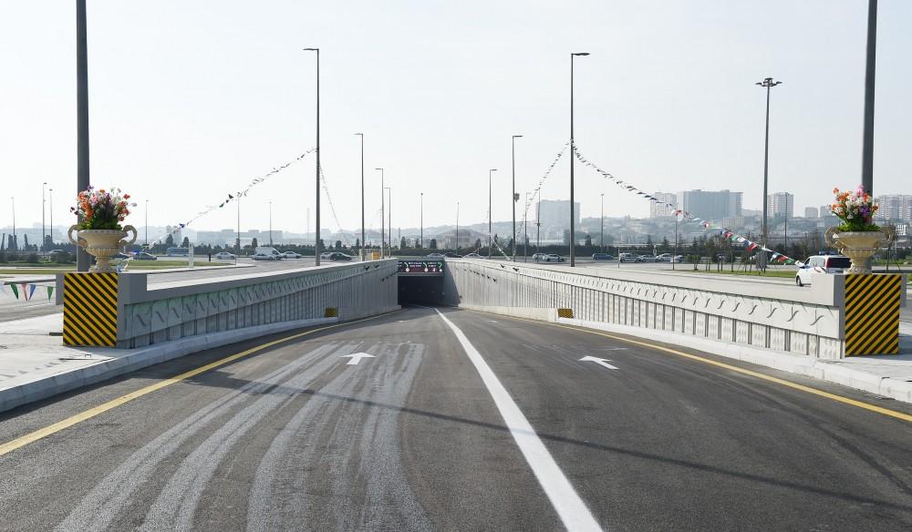 President Aliyev inaugurates multi-level road junction, passage to Heydar Aliyev Avenue (PHOTO)