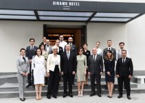 Azerbaijani president, first lady inaugurate Dinamo hotel in Baku (PHOTO)