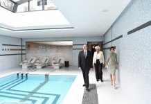 Azerbaijani president, first lady inaugurate Dinamo hotel in Baku (PHOTO)