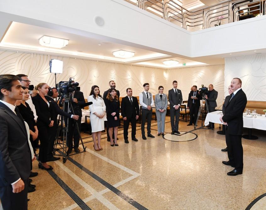 Azerbaijani president, first lady inaugurate Dinamo hotel in Baku (PHOTO)