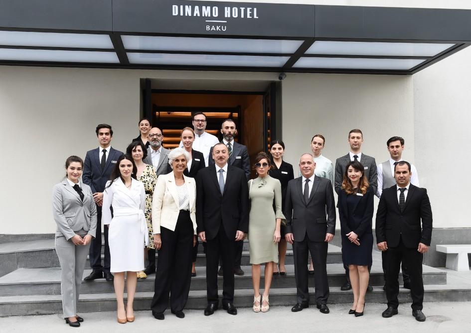 Azerbaijani president, first lady inaugurate Dinamo hotel in Baku (PHOTO)