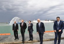 President Aliyev attends opening of Baku Int’l Sea Trade Port Complex (PHOTO)