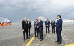 President Aliyev attends opening of Baku Int’l Sea Trade Port Complex (PHOTO)