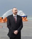 President Aliyev attends opening of Baku Int’l Sea Trade Port Complex (PHOTO)