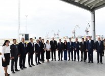 President Aliyev attends opening of Baku Int’l Sea Trade Port Complex (PHOTO)