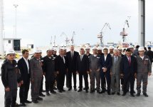 President Aliyev attends opening of Baku Int’l Sea Trade Port Complex (PHOTO)