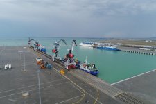 President Aliyev attends opening of Baku Int’l Sea Trade Port Complex (PHOTO)