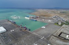 President Aliyev attends opening of Baku Int’l Sea Trade Port Complex (PHOTO)