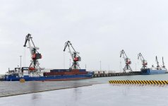 President Aliyev attends opening of Baku Int’l Sea Trade Port Complex (PHOTO)
