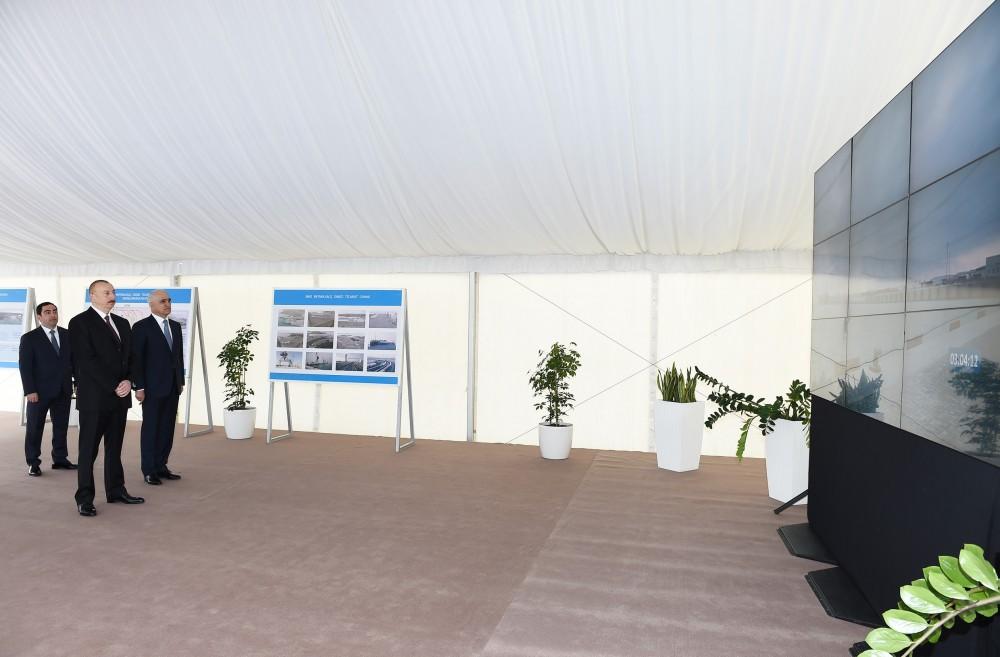 President Aliyev attends opening of Baku Int’l Sea Trade Port Complex (PHOTO)