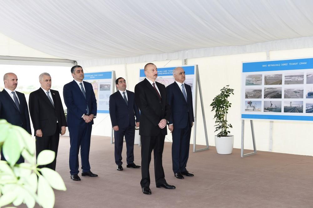 President Aliyev attends opening of Baku Int’l Sea Trade Port Complex (PHOTO)