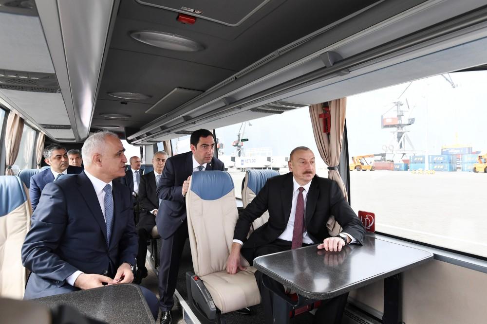 President Aliyev attends opening of Baku Int’l Sea Trade Port Complex (PHOTO)