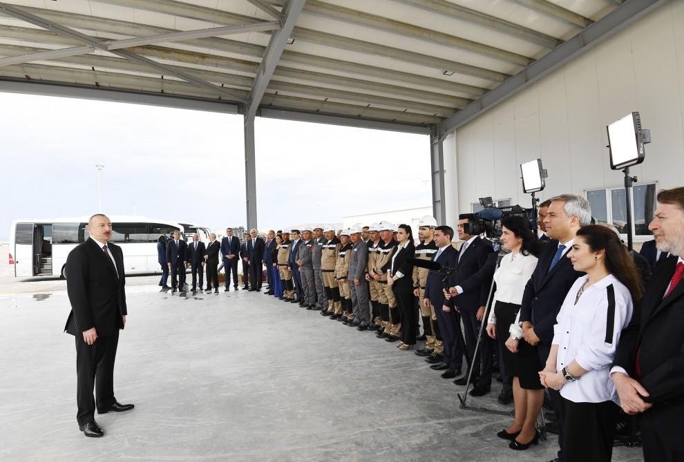 President Aliyev attends opening of Baku Int’l Sea Trade Port Complex (PHOTO)