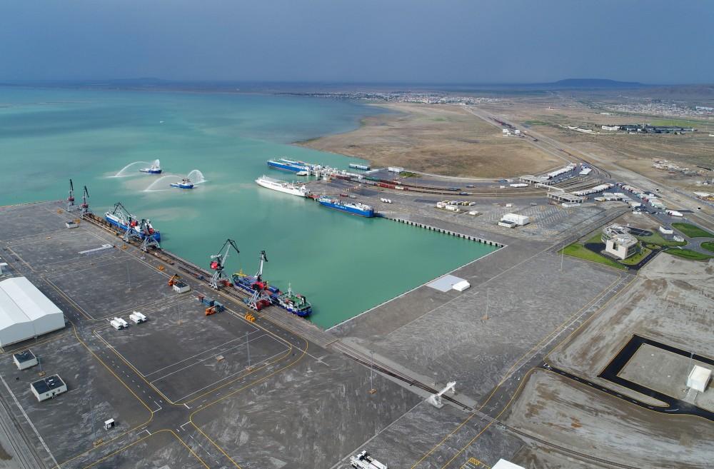 President Aliyev attends opening of Baku Int’l Sea Trade Port Complex (PHOTO)