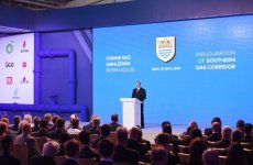 Ilham Aliyev attends launch of Southern Gas Corridor’s first phase (PHOTO)