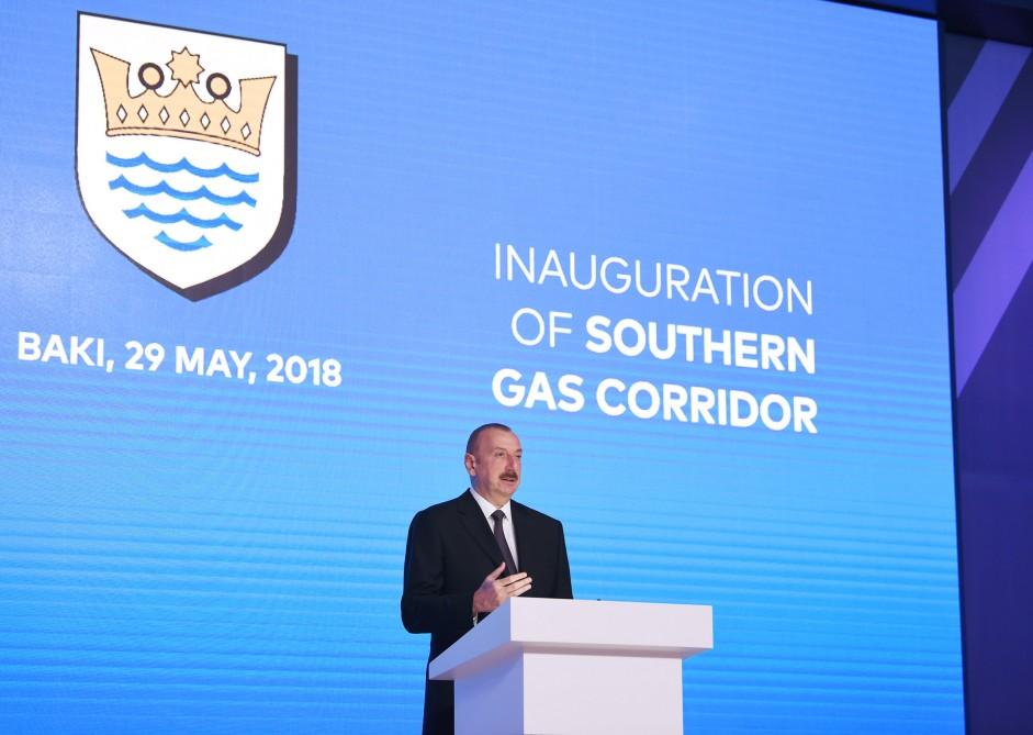 Ilham Aliyev attends launch of Southern Gas Corridor’s first phase (PHOTO)