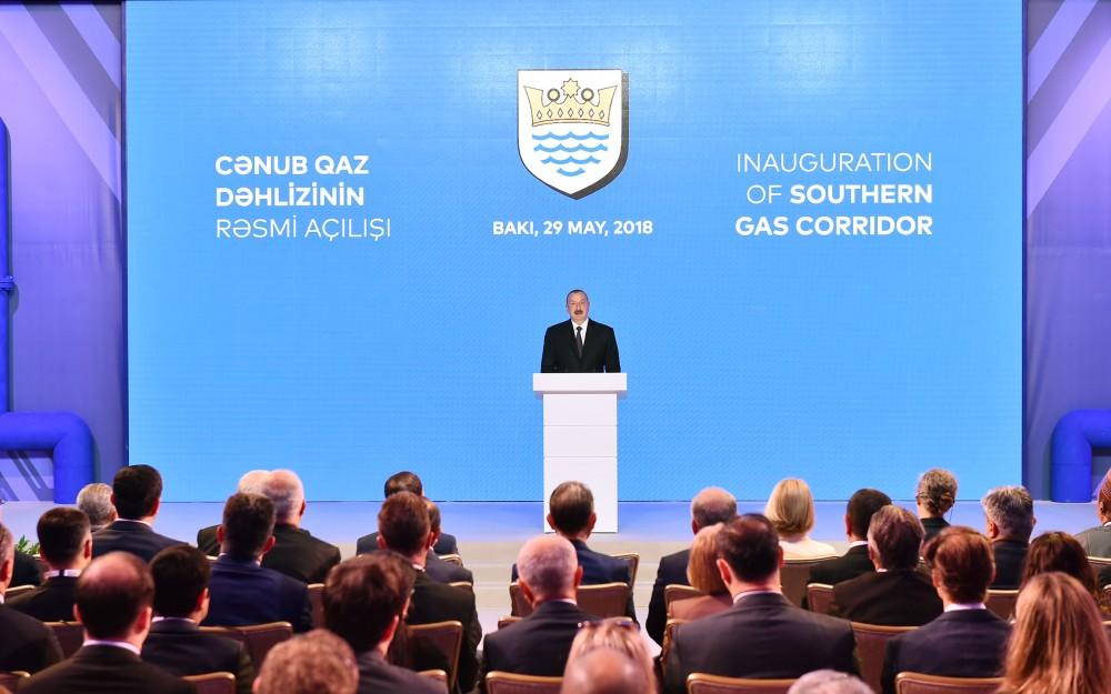 Ilham Aliyev attends launch of Southern Gas Corridor’s first phase (PHOTO)