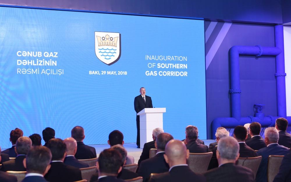 Ilham Aliyev attends launch of Southern Gas Corridor’s first phase (PHOTO)