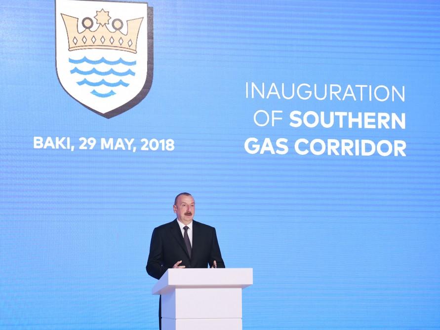 Ilham Aliyev attends launch of Southern Gas Corridor’s first phase (PHOTO)