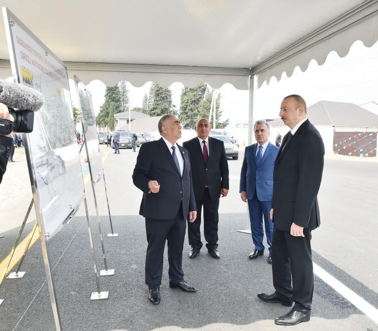 President Aliyev opens reconstructed highway in Goranboy (PHOTO)