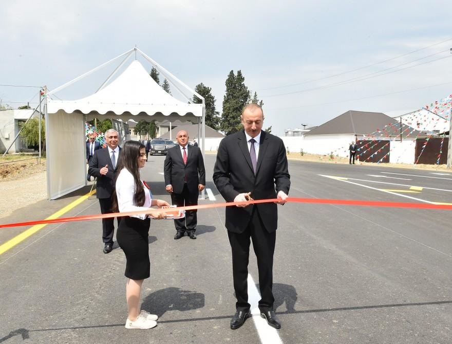 President Aliyev opens reconstructed highway in Goranboy (PHOTO)