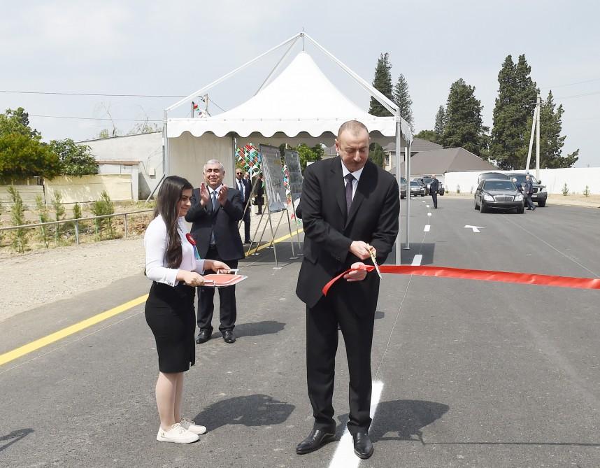 President Aliyev opens reconstructed highway in Goranboy (PHOTO)