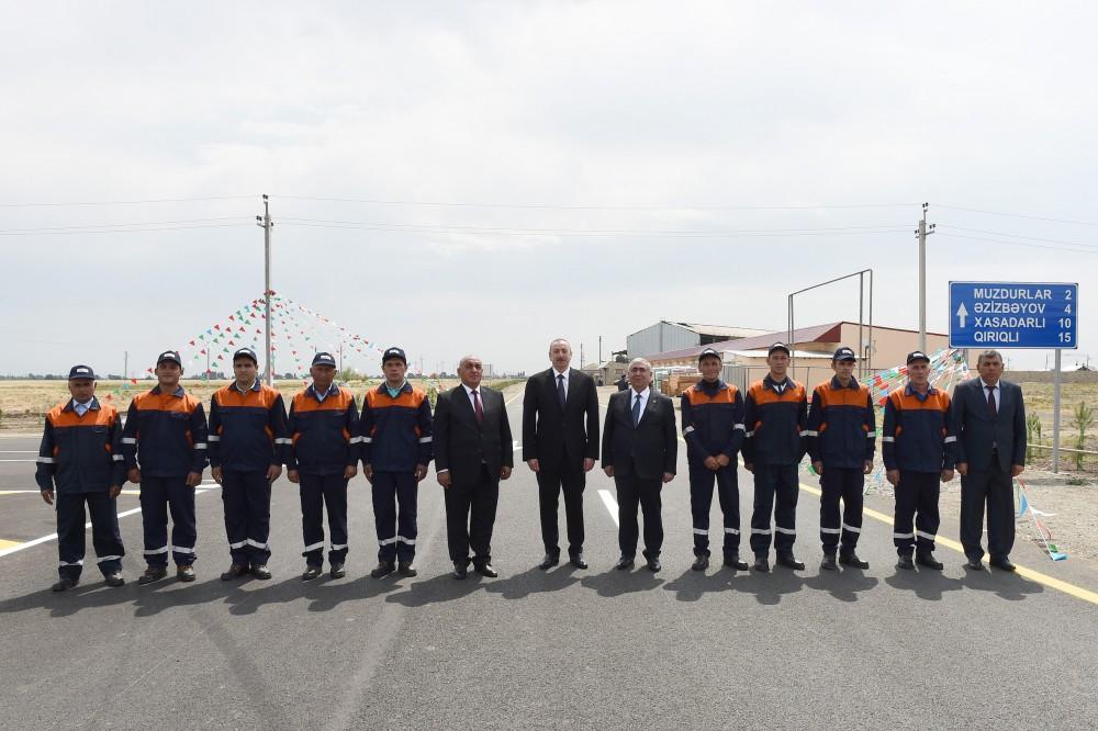 President Aliyev opens reconstructed highway in Goranboy (PHOTO)