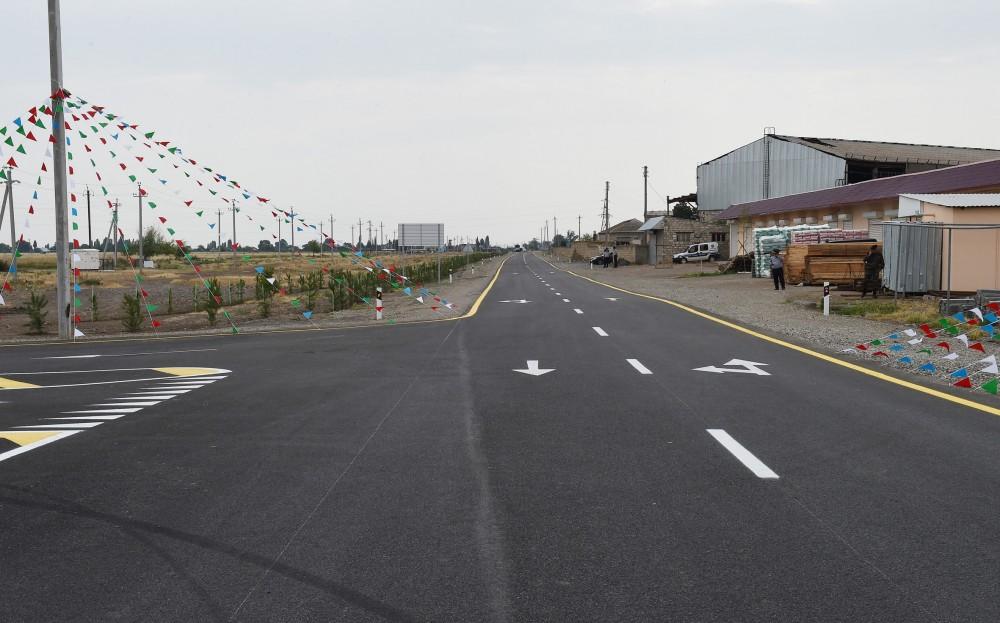 President Aliyev opens reconstructed highway in Goranboy (PHOTO)