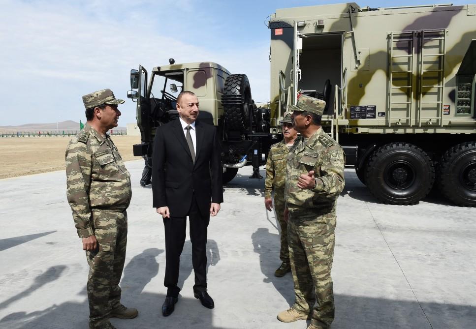 President Aliyev inaugurates Defense Ministry’s military unit (PHOTO)