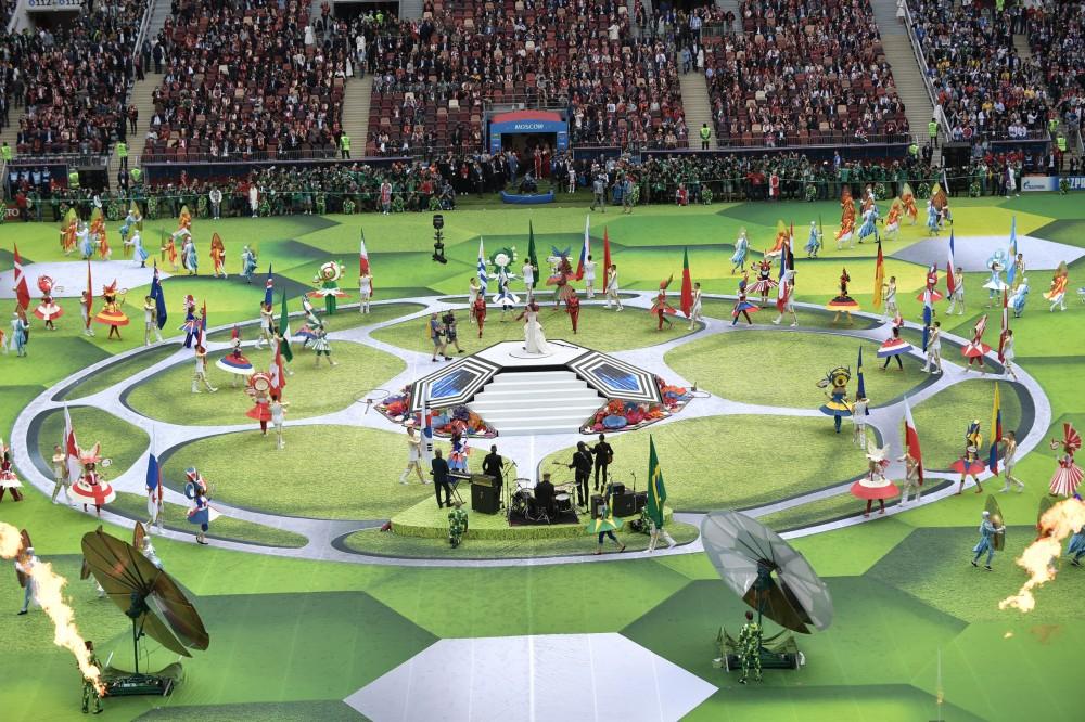 President Aliyev, first lady attend opening ceremony of 2018 FIFA World Cup in Moscow