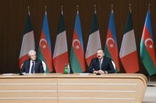 Azerbaijani, Italian presidents attend business forum in Baku (PHOTO)