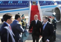 President Ilham Aliyev arrives in Kazakh city of Aktau