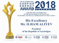 Caspian Energy Award to be presented to presidents of five Caspian countries (PHOTO)