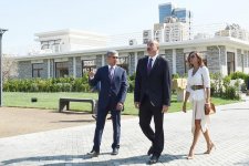 President Aliyev attends opening of sports, amusement park in Khatai district of Baku (PHOTO)
