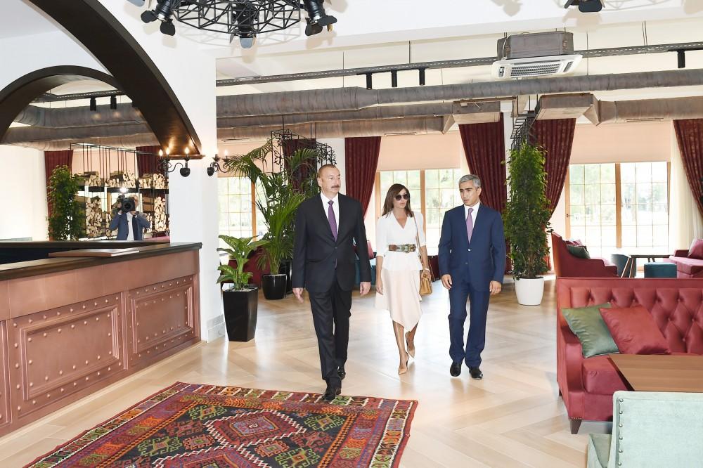 President Aliyev attends opening of sports, amusement park in Khatai district of Baku (PHOTO)