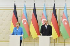 Ilham Aliyev, Angela Merkel hold joint press conference in Baku (PHOTO)