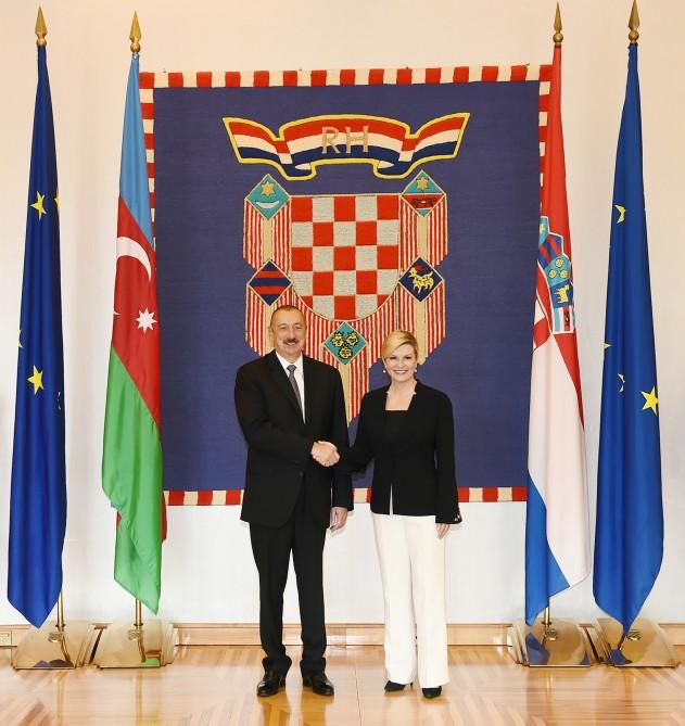 Official welcome ceremony held for Ilham Aliyev in Croatia’s Zagreb (PHOTO)