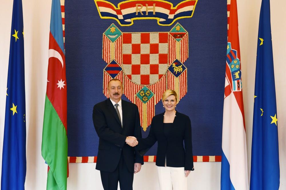 Official welcome ceremony held for Ilham Aliyev in Croatia’s Zagreb (PHOTO)