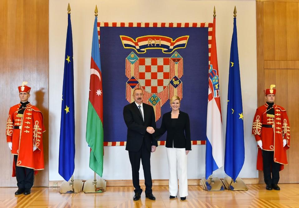 Official welcome ceremony held for Ilham Aliyev in Croatia’s Zagreb (PHOTO)