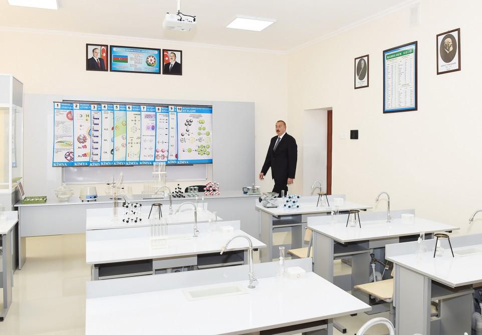President Aliyev views newly reconstructed school in Mashtagha settlement (PHOTO)